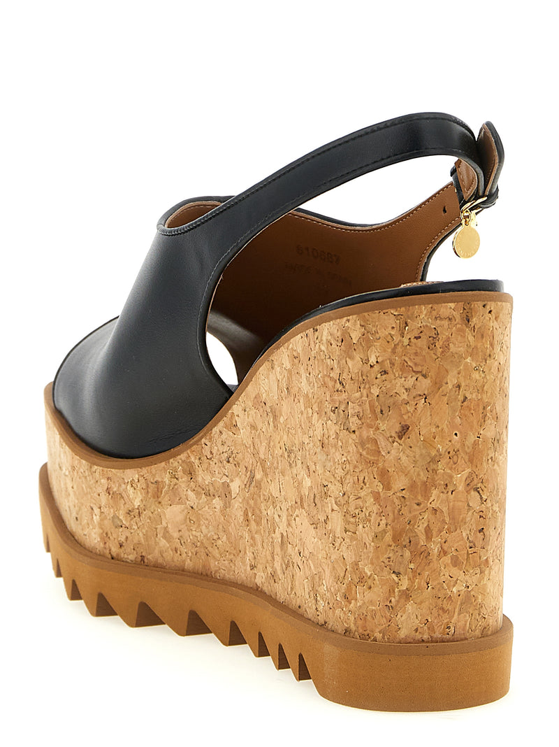 Sandales compensées Stella McCartney en polyuréthane noir
