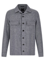 ZEGNA Blue Linen Blouse - Luxurious Overshirt for Men