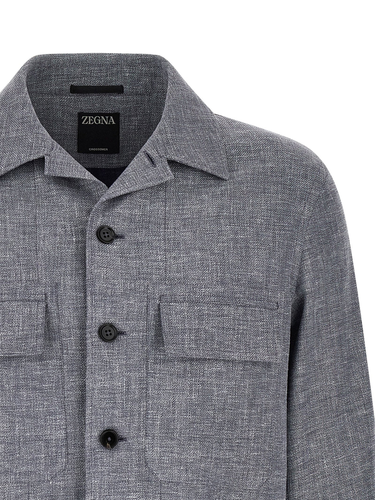 ZEGNA Blue Linen Blouse - Luxurious Overshirt for Men