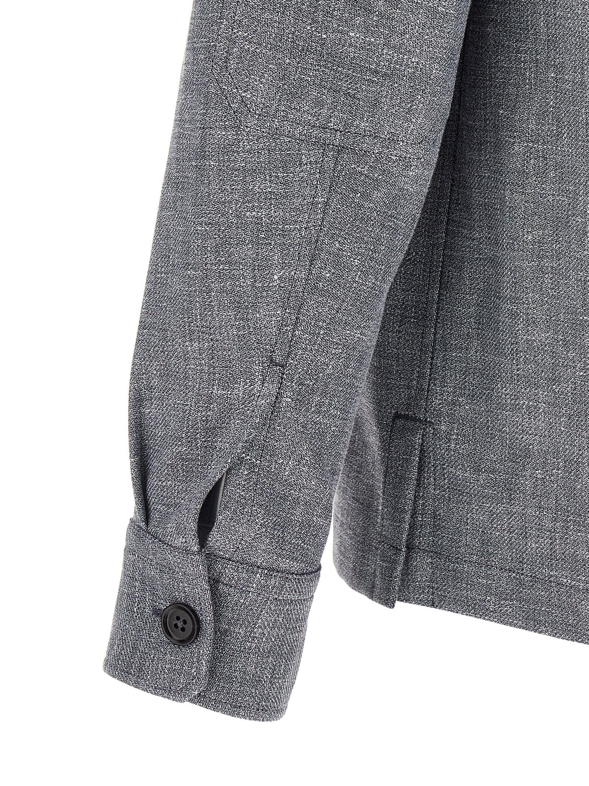 ZEGNA Blue Linen Blouse - Luxurious Overshirt for Men