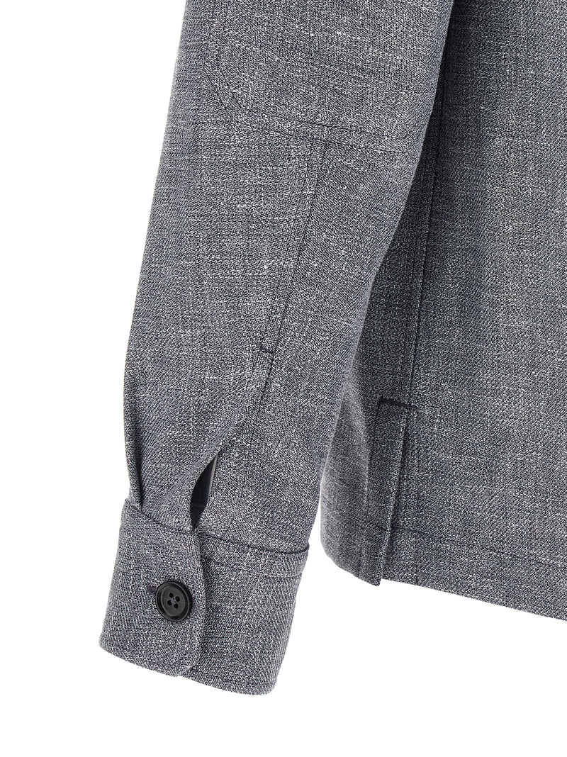 ZEGNA Blue Linen Blouse - Luxurious Overshirt for Men