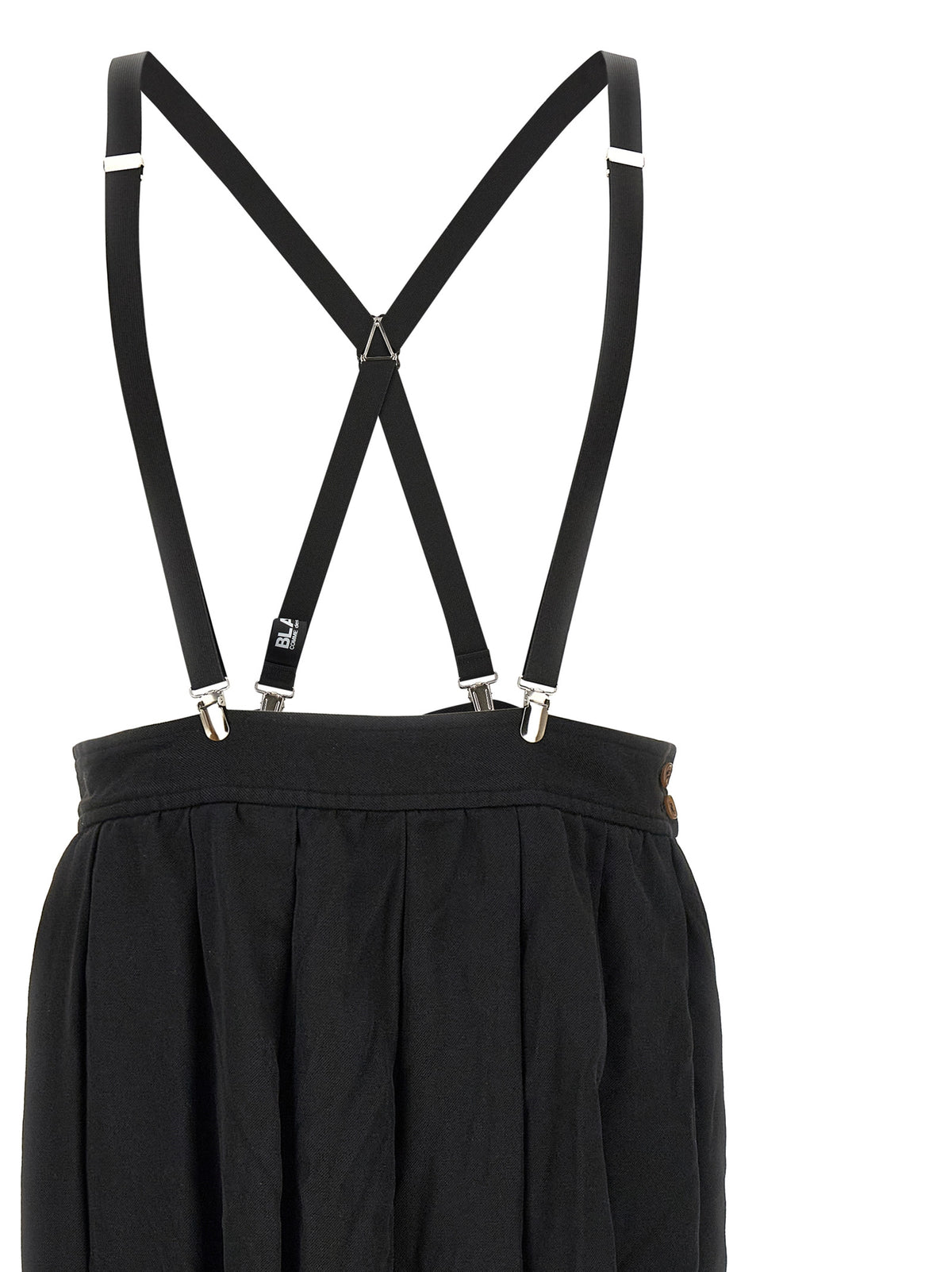 Comme Des Garçons Black Polyester Midi Skirt