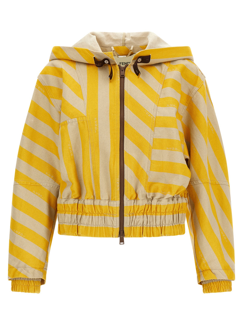 Veste bicolore en coton Fendi