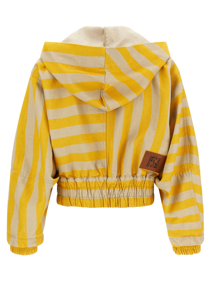Veste bicolore en coton Fendi