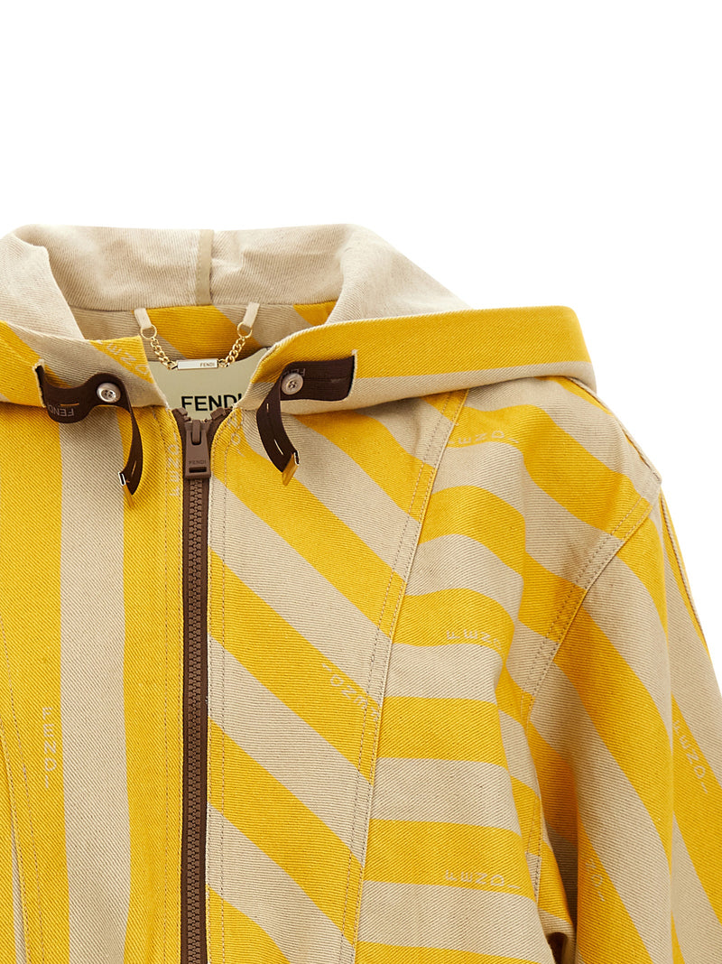 Veste bicolore en coton Fendi