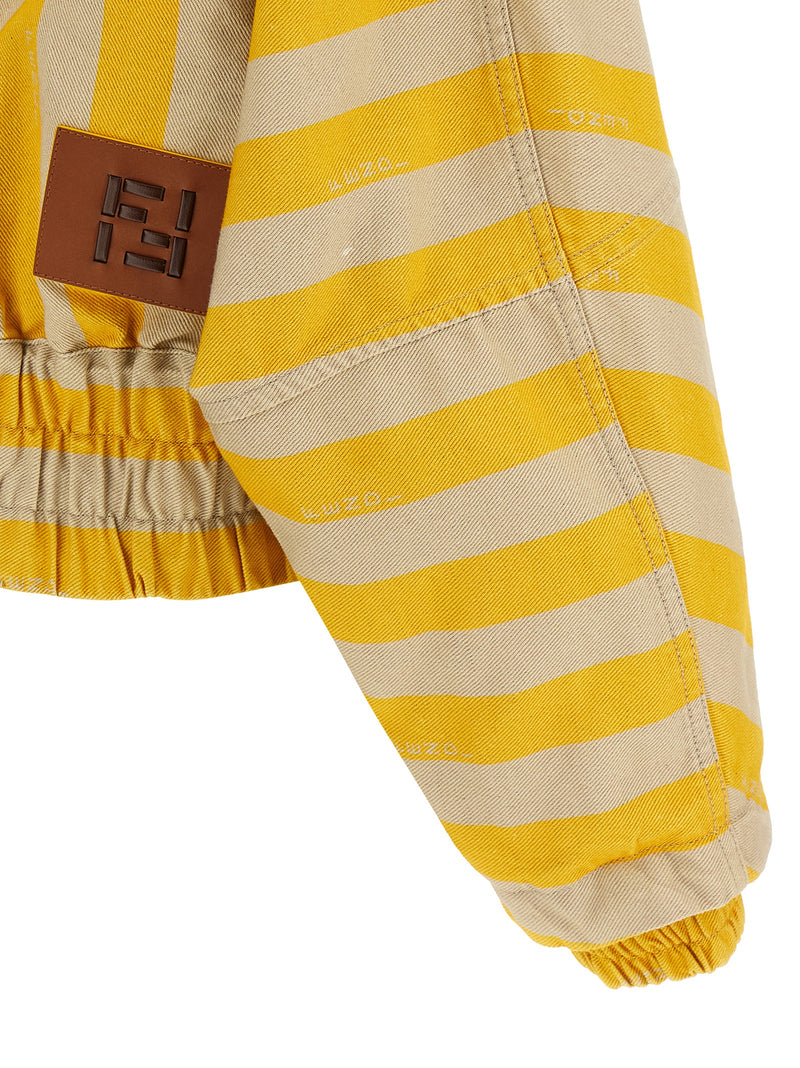 Veste bicolore en coton Fendi