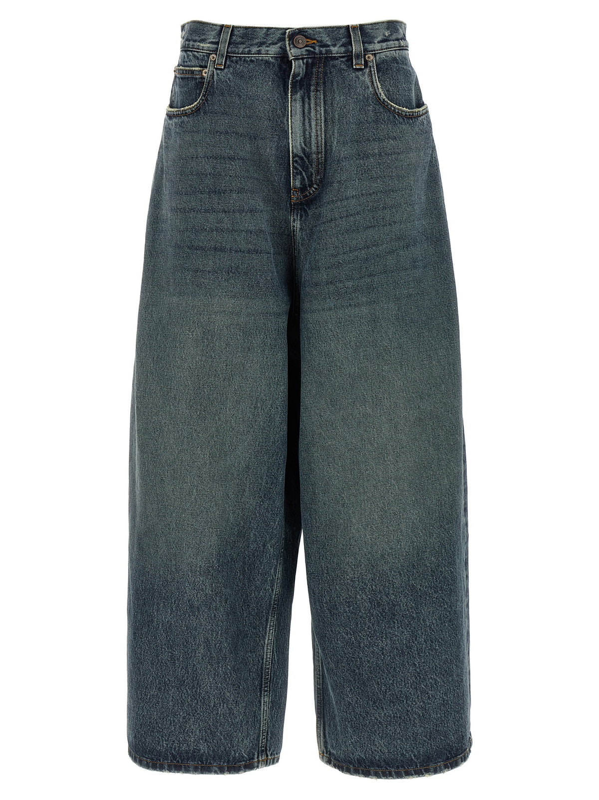Balenciaga Blue Cotton Relaxed Fit Jeans for Women