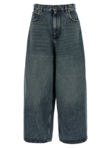 Balenciaga Blue Cotton Relaxed Fit Jeans for Women