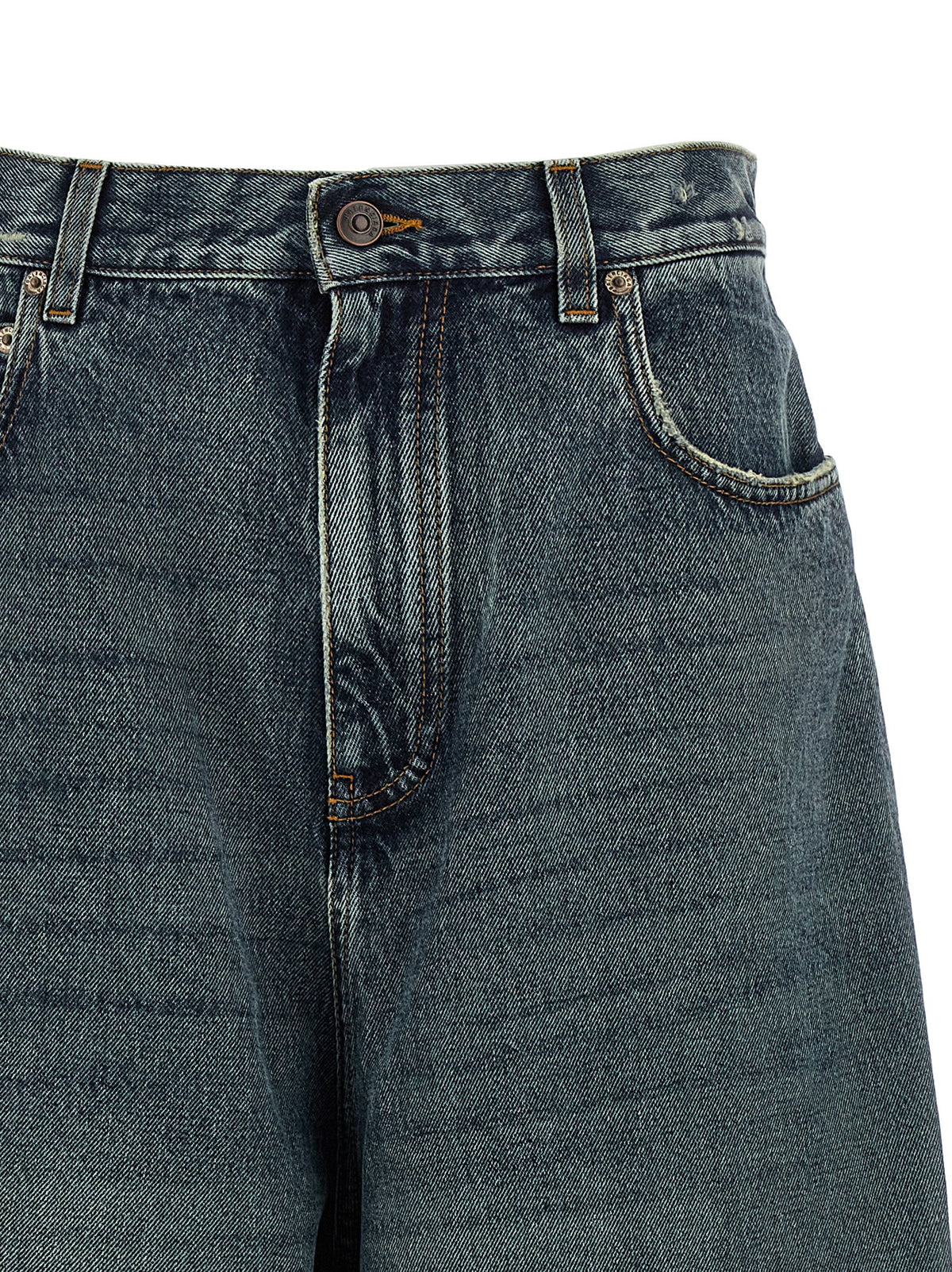 Balenciaga Blue Cotton Relaxed Fit Jeans for Women