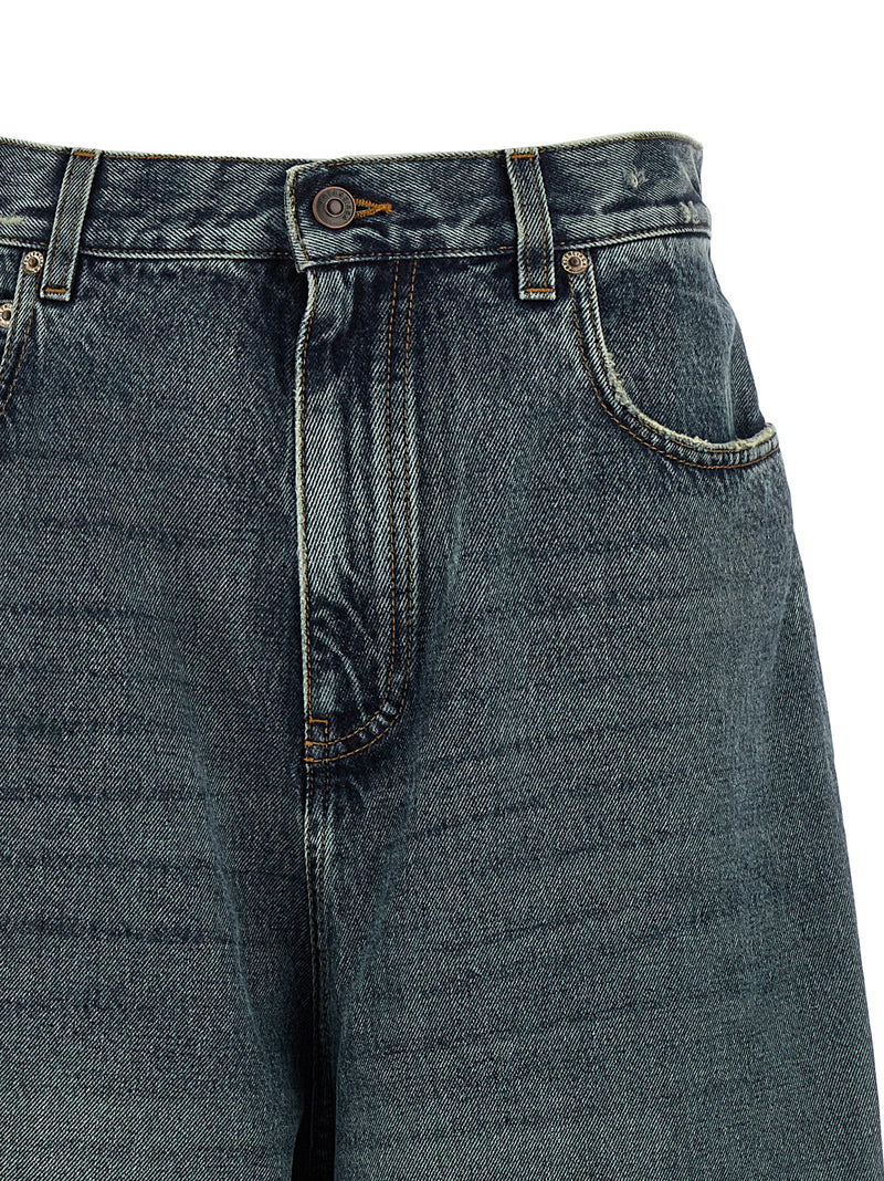 Balenciaga Blue Cotton Relaxed Fit Jeans for Women