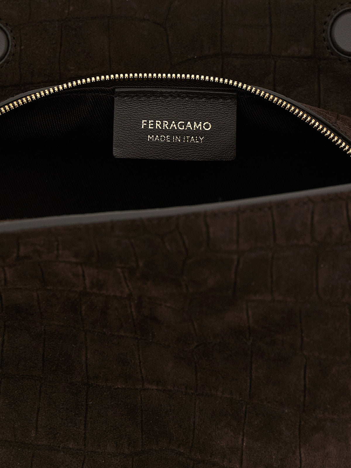 Sac bandoulière Ferragamo en peau de chèvre marron