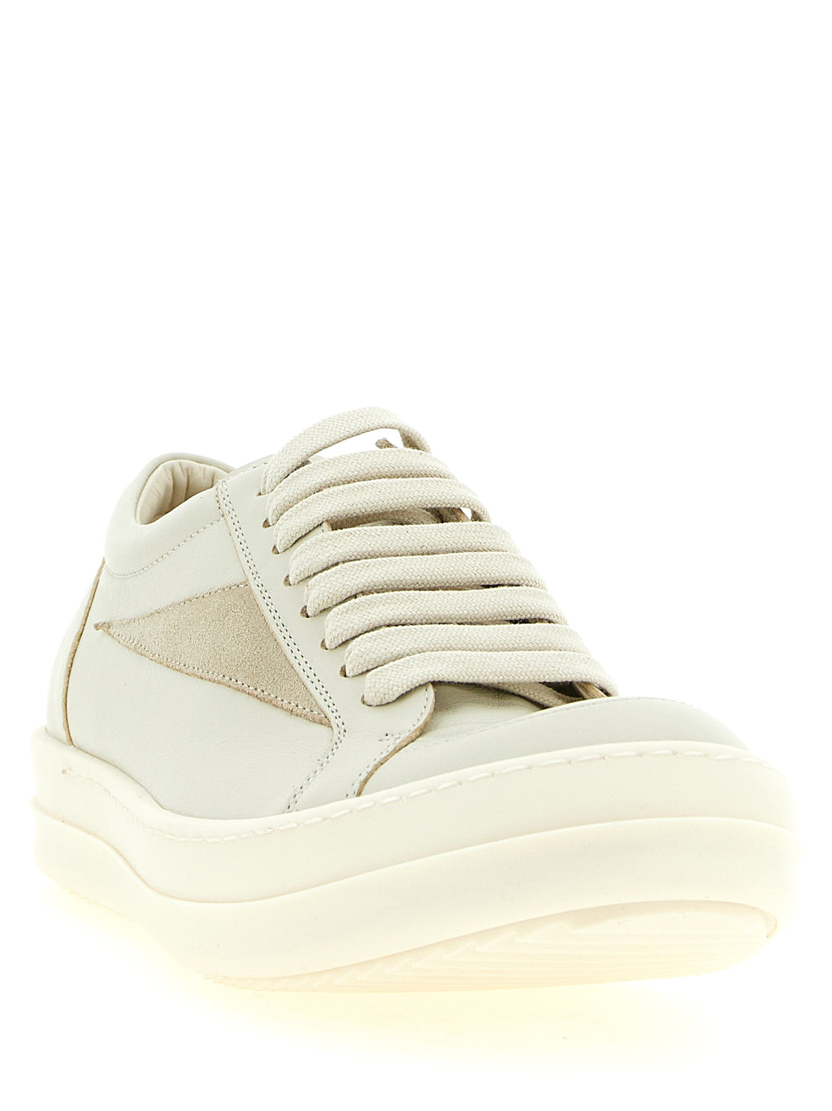 Rick Owens Beige Cowhide Low Top Sneakers - Vintage Sneaks