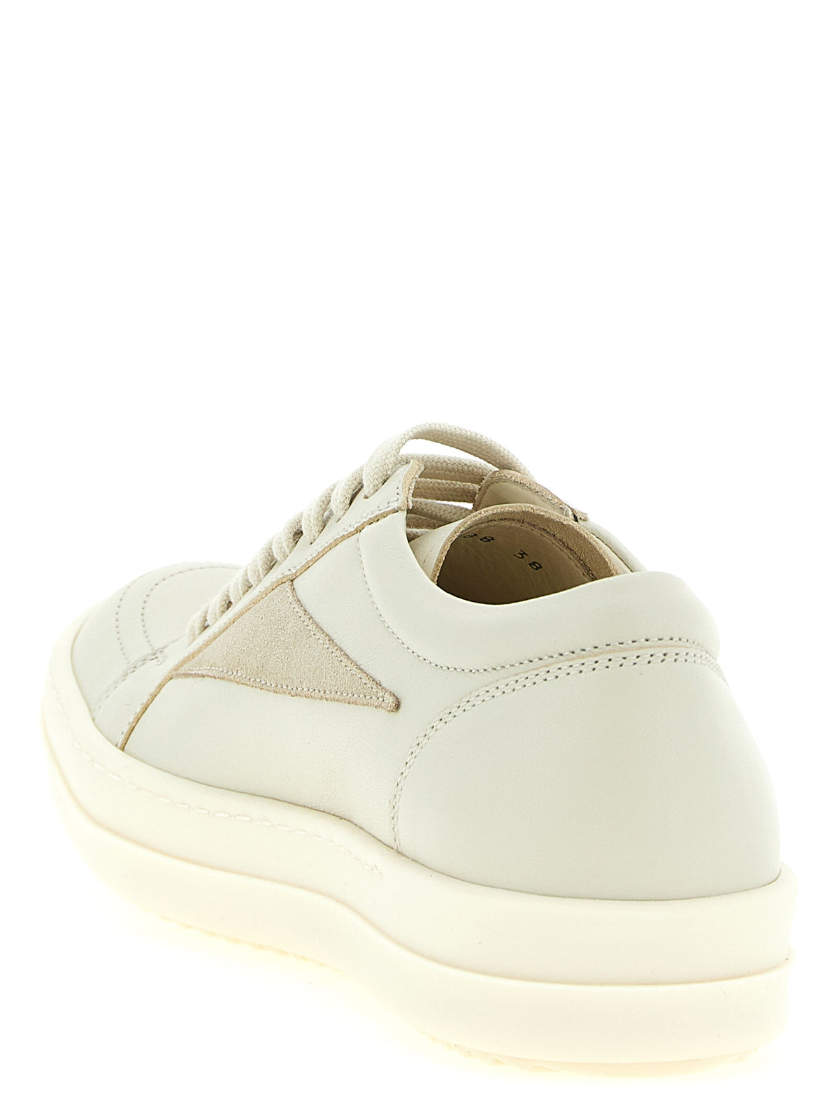 Rick Owens Beige Cowhide Low Top Sneakers - Vintage Sneaks