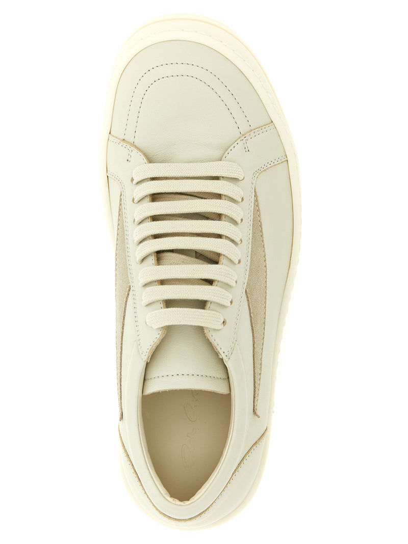 Rick Owens Vintage Sneaks Beige Cowhide Low Top Sneakers