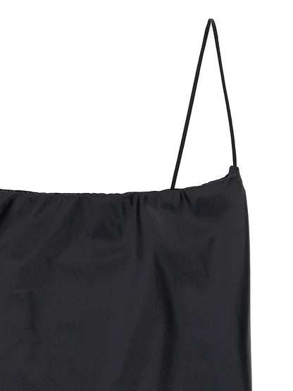ALLIS Black Polyester One-Piece Swimsuit