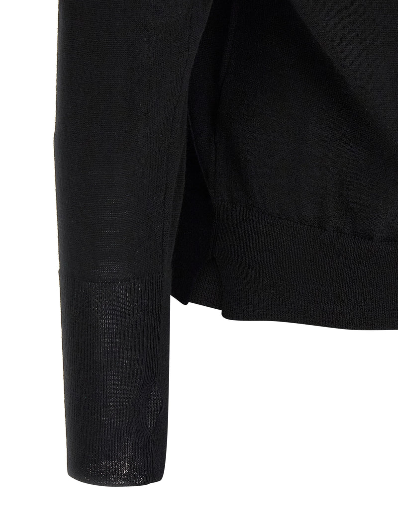 Cardigan noir en laine vierge MA'RY'YA