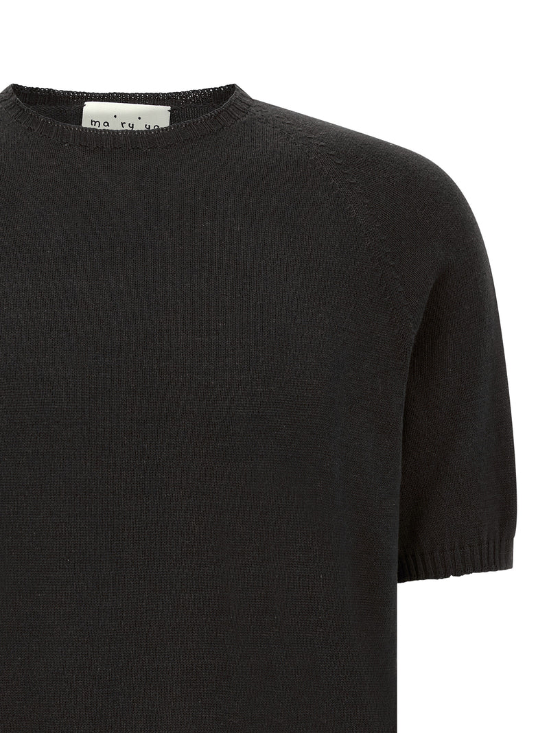MA'RY'YA Black Cotton Cardigan for Men - Modern Style