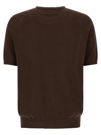 MA'RY'YA Brown Cotton Cardigan