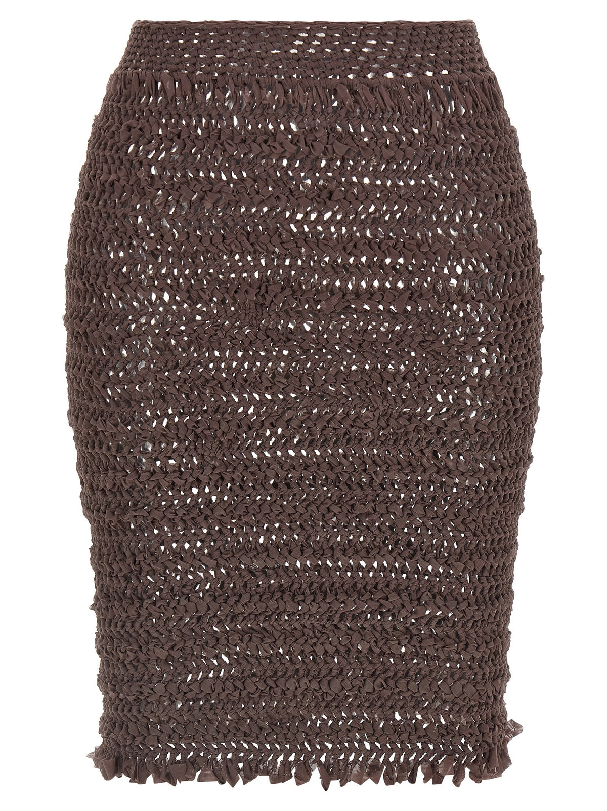ALLIS Brown Polyester Midi Skirt