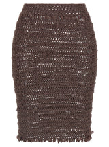 ALLIS Brown Polyester Midi Skirt