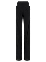 Pantalon évasé en soie noire Rick Owens