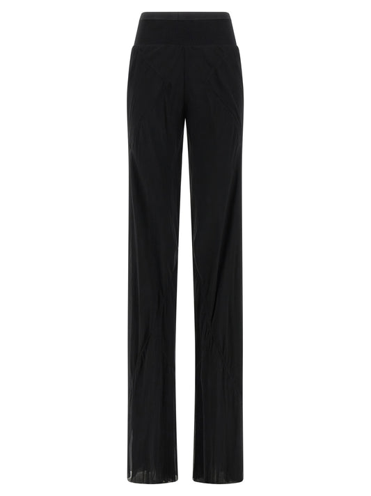 Pantalon évasé en soie noire Rick Owens