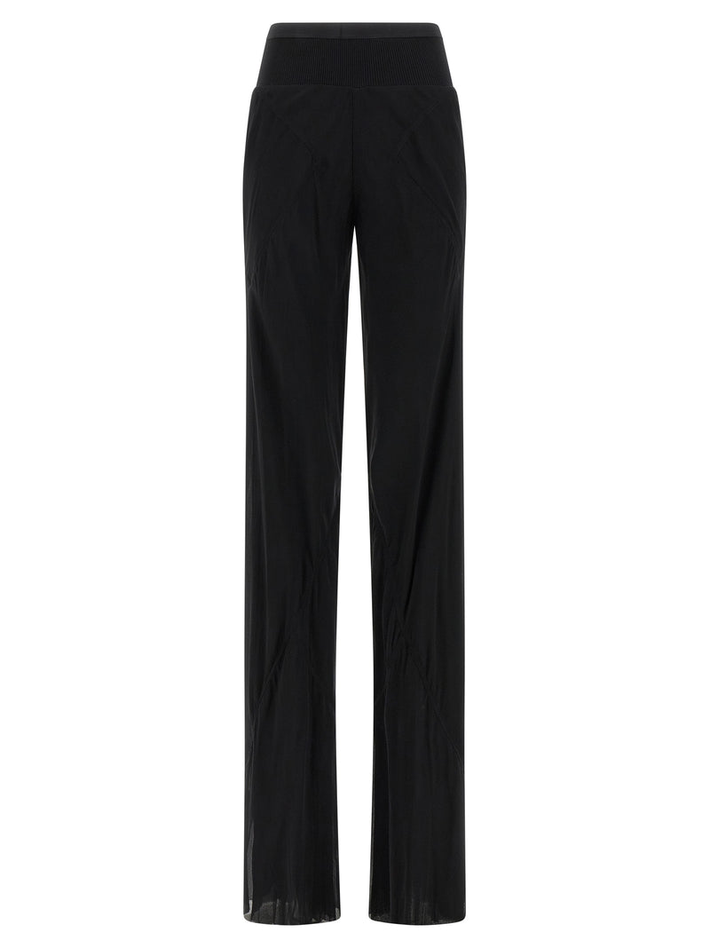 Pantalon évasé en soie noire Rick Owens