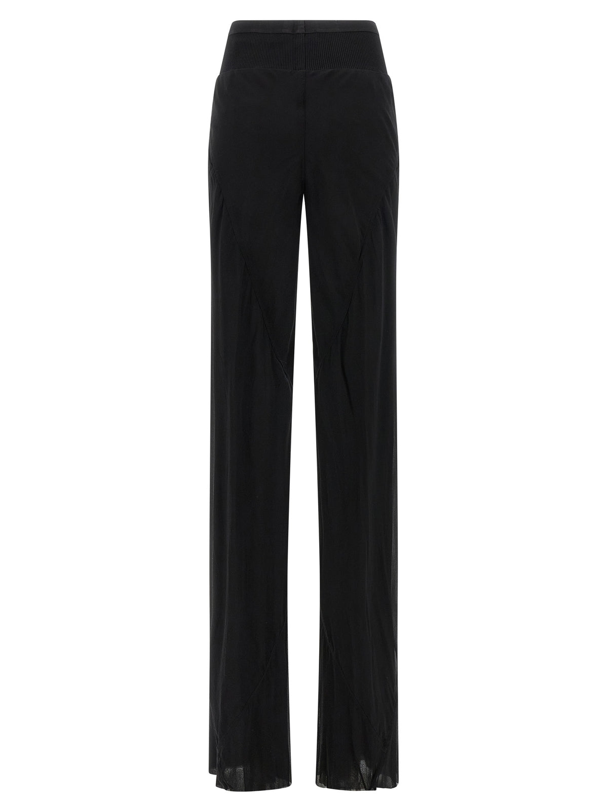 Pantalon évasé en soie noire Rick Owens
