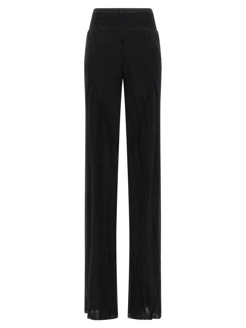 Pantalon évasé en soie noire Rick Owens