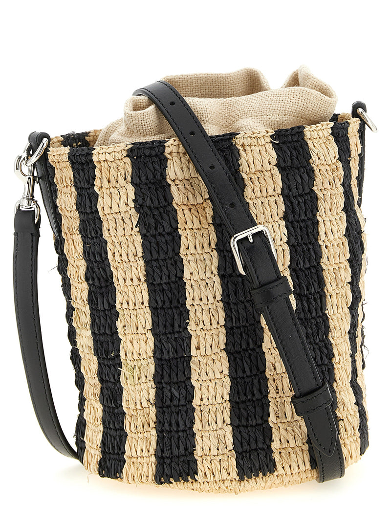 Sac porté épaule Valentino Garavani en paille noire