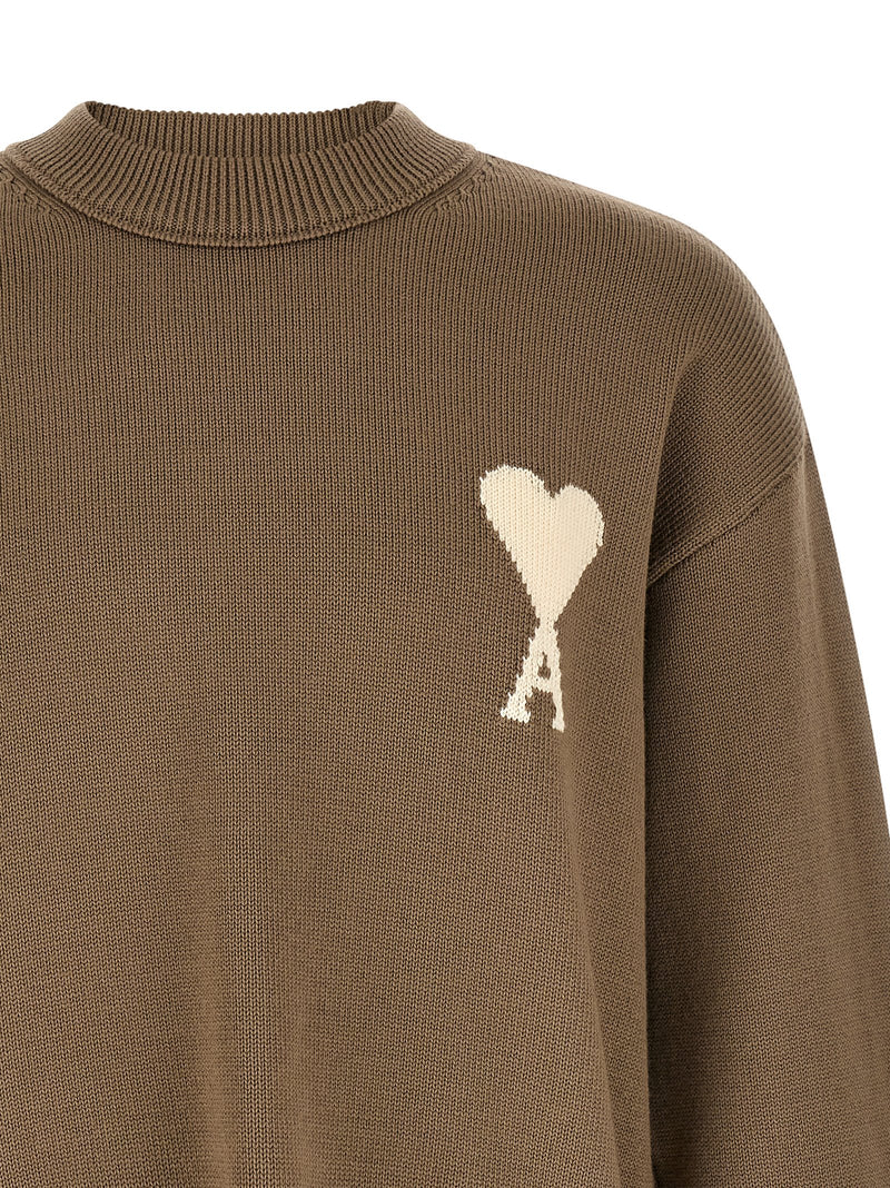 Ami Paris Beige Wool Cardigan