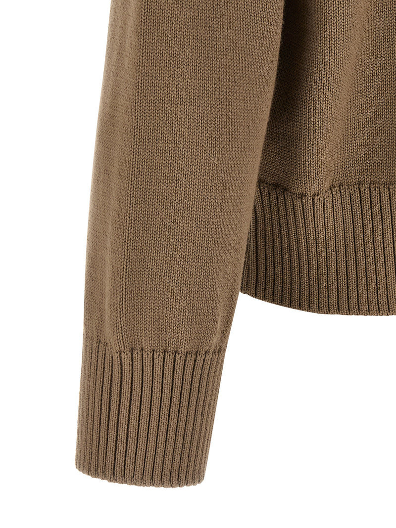 Ami Paris Beige Wool Cardigan