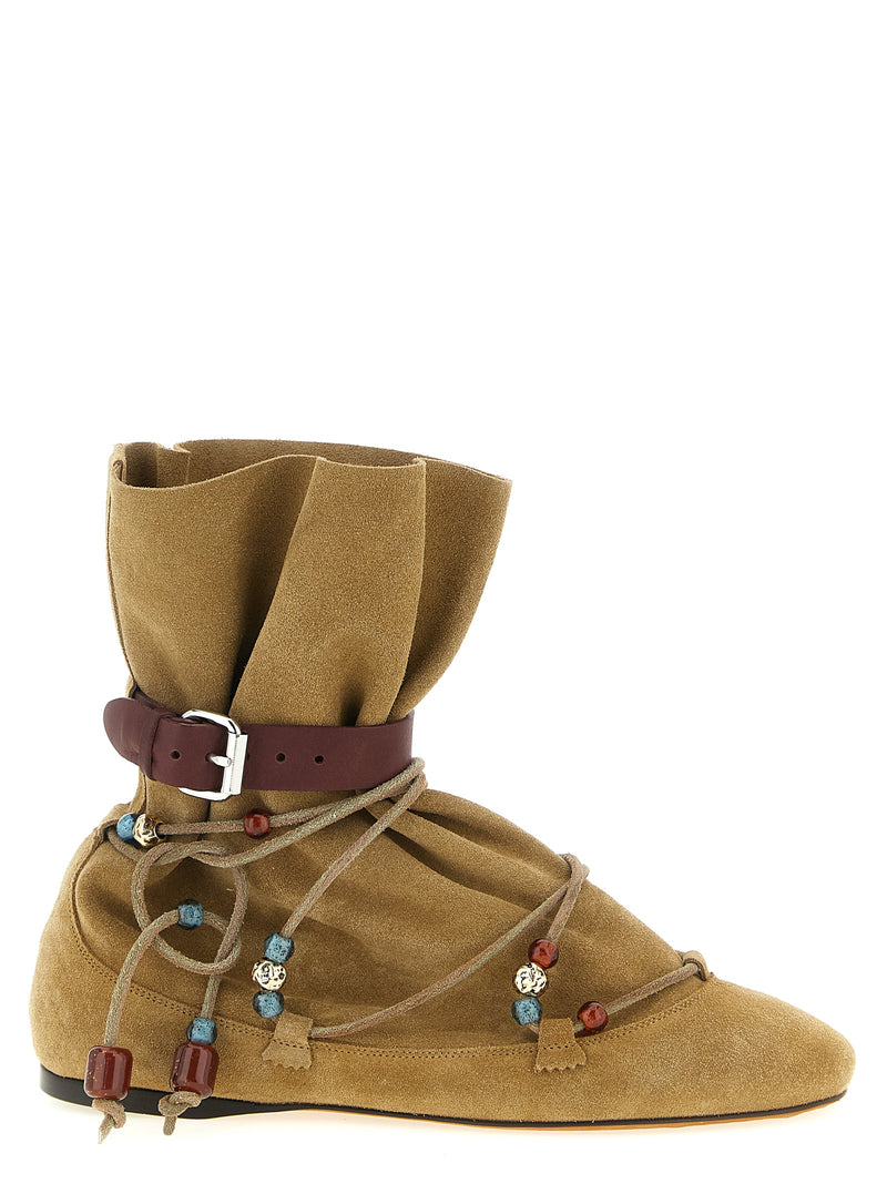 Bottines Isabel Marant en veau beige
