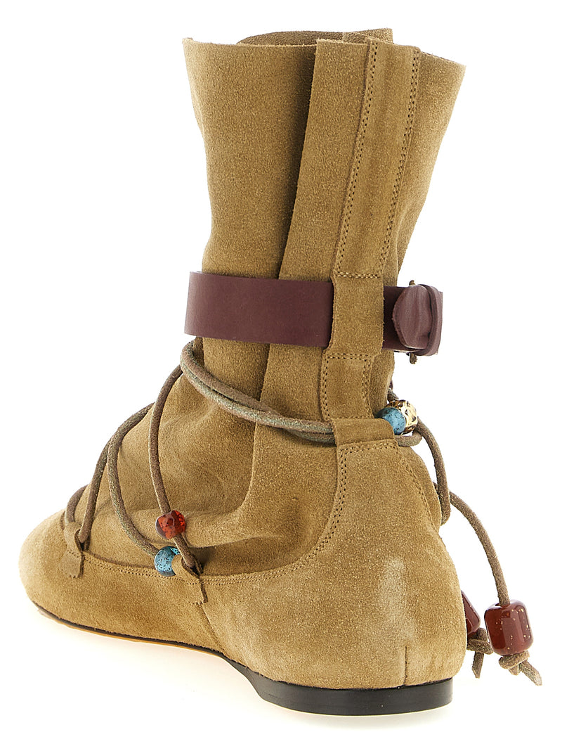 Bottines Isabel Marant en veau beige