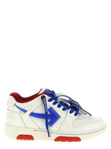 Off-White Blue Leather Athletic Sneakers - Out Of Office Bubble Arrow