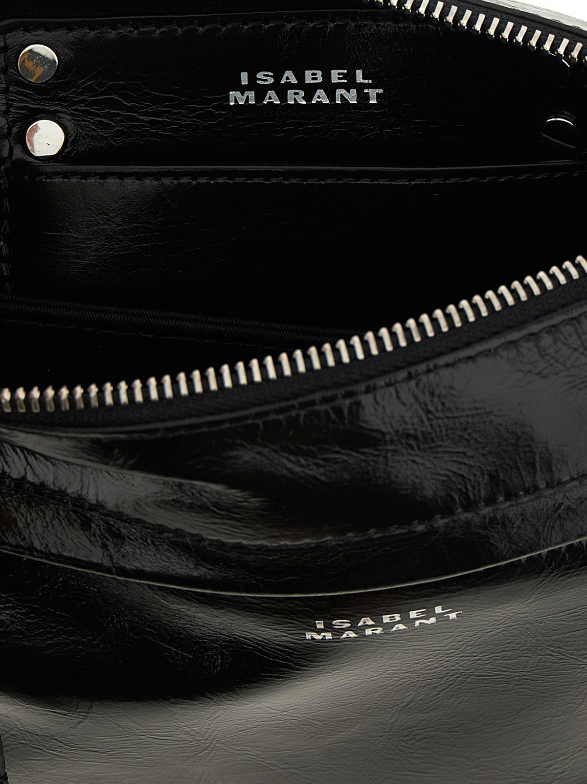 Sac bandoulière Isabel Marant en cuir de veau noir