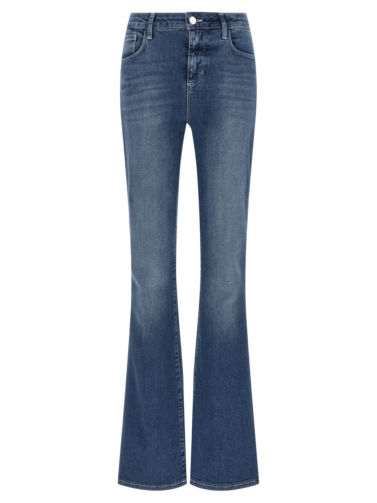 L'Agence Selma Blue Cotton Flared Jeans for Women