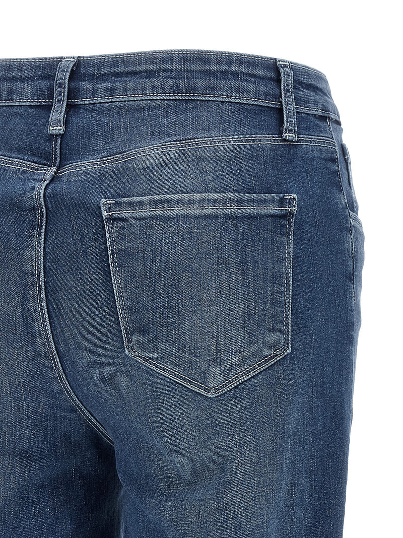 L'Agence Selma Blue Cotton Flared Jeans for Women