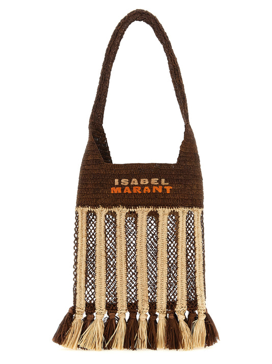 Isabel Marant Brown Raffia Shoulder Bag