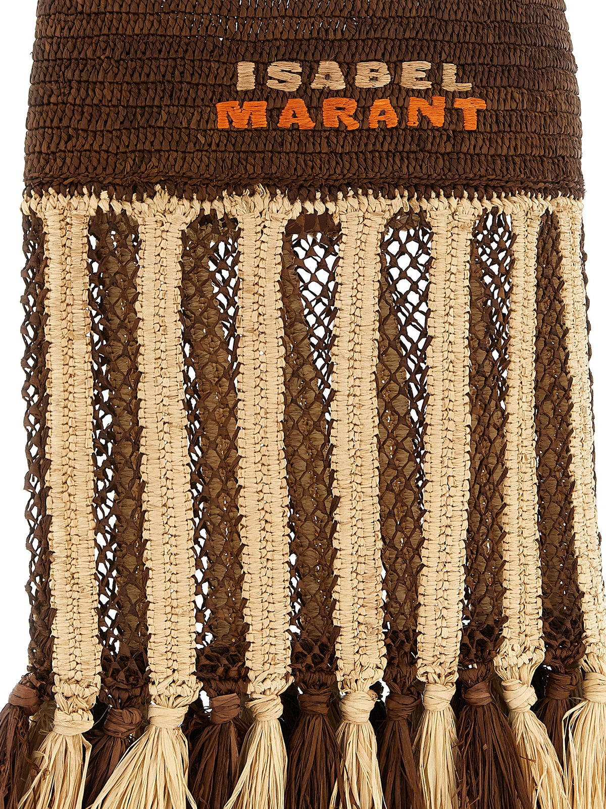 Sac à bandoulière Isabel Marant en raphia marron
