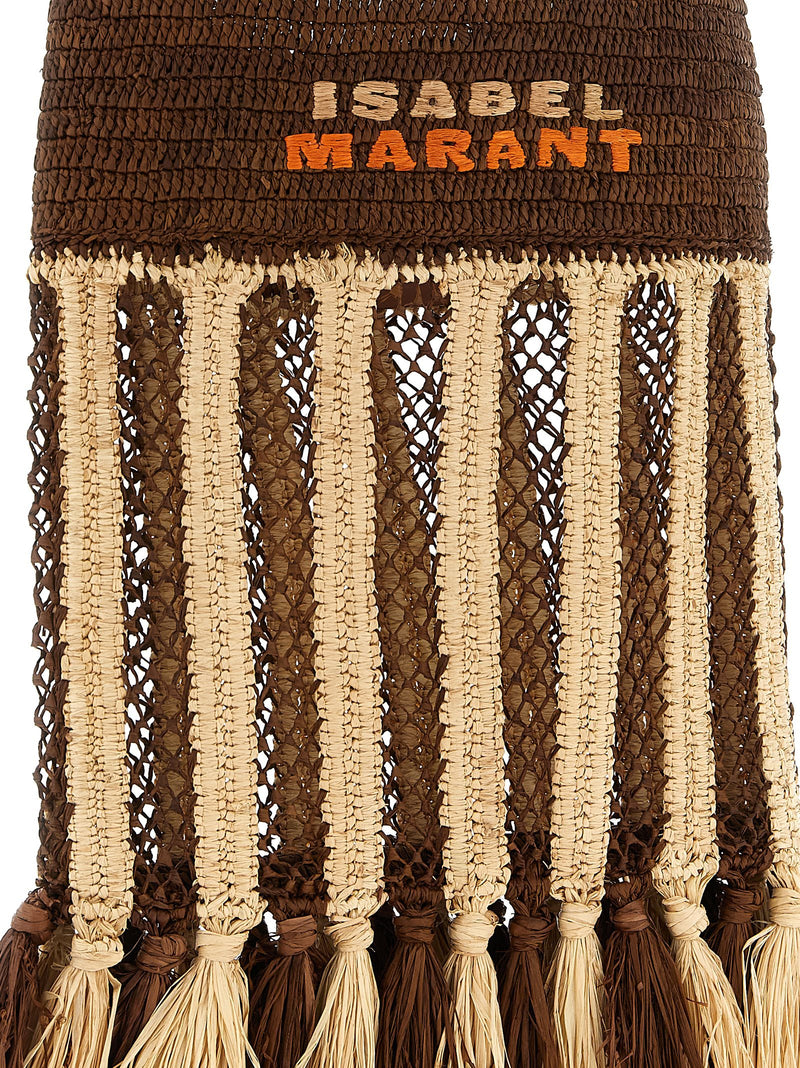 Isabel Marant Brown Raffia Shoulder Bag