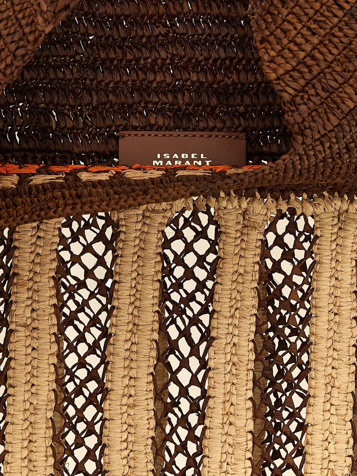 Sac à bandoulière Isabel Marant en raphia marron