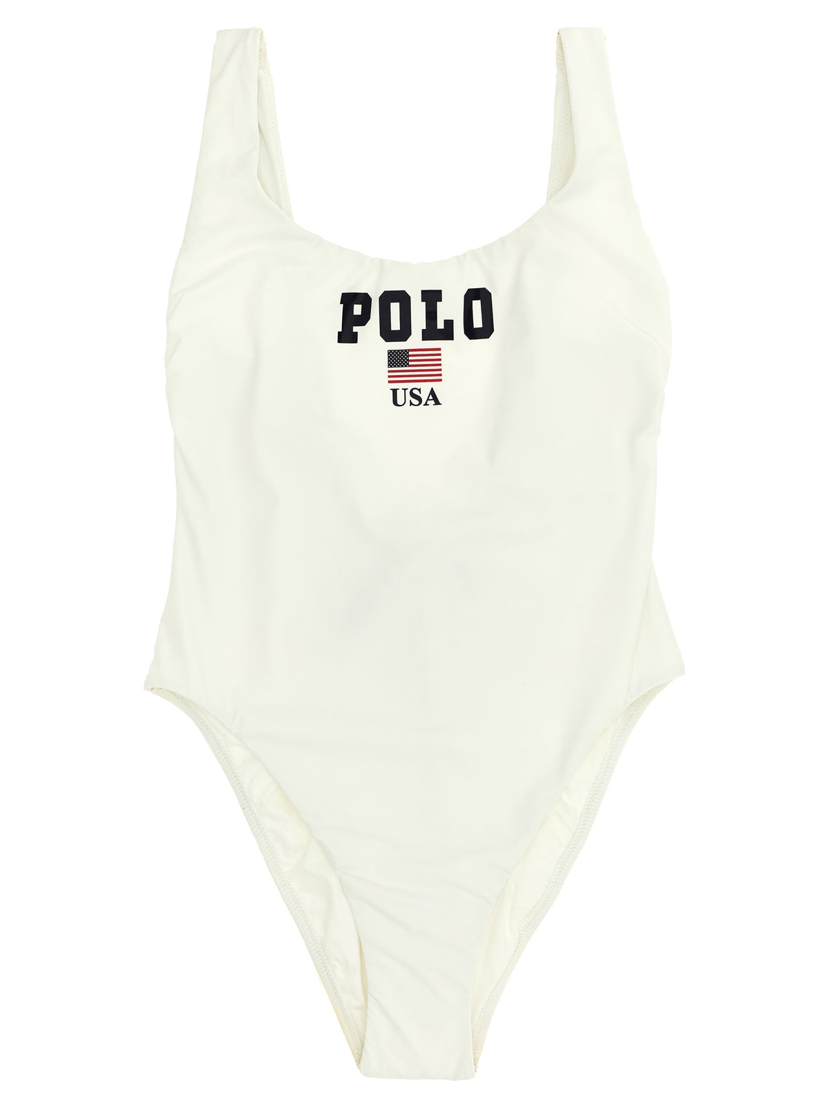 Polo Ralph Lauren White Nylon One-Piece Swimsuit