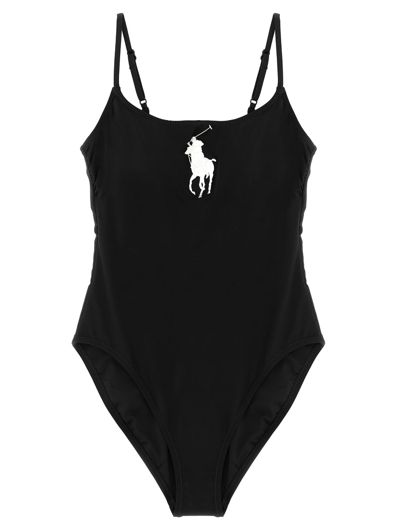 Polo Ralph Lauren Kennedy Black Nylon One-Piece Swimsuit