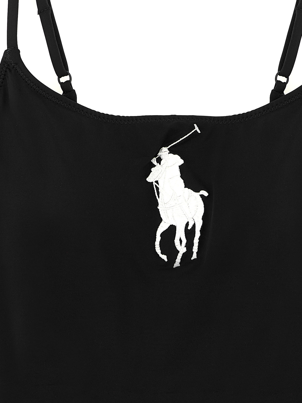 Polo Ralph Lauren Kennedy Black Nylon One-Piece Swimsuit