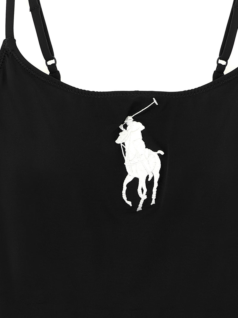 Polo Ralph Lauren Kennedy Black Nylon One-Piece Swimsuit
