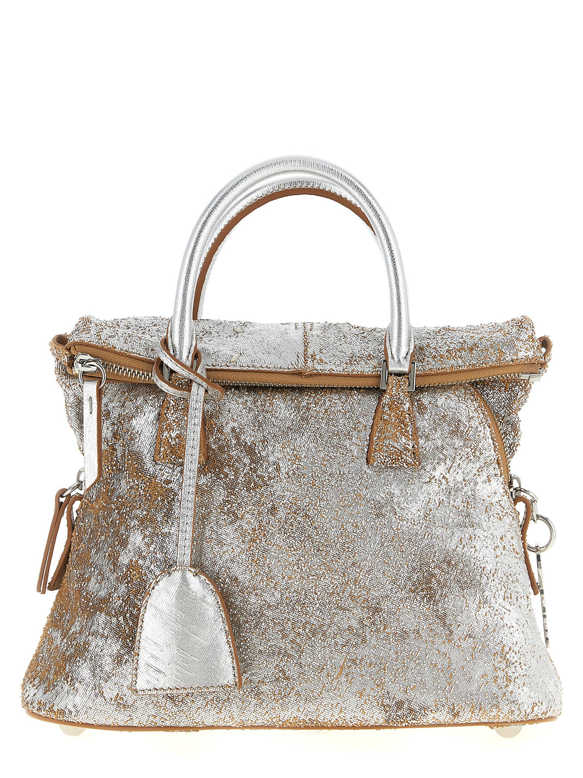 Sac à main Maison Margiela en agneau argenté