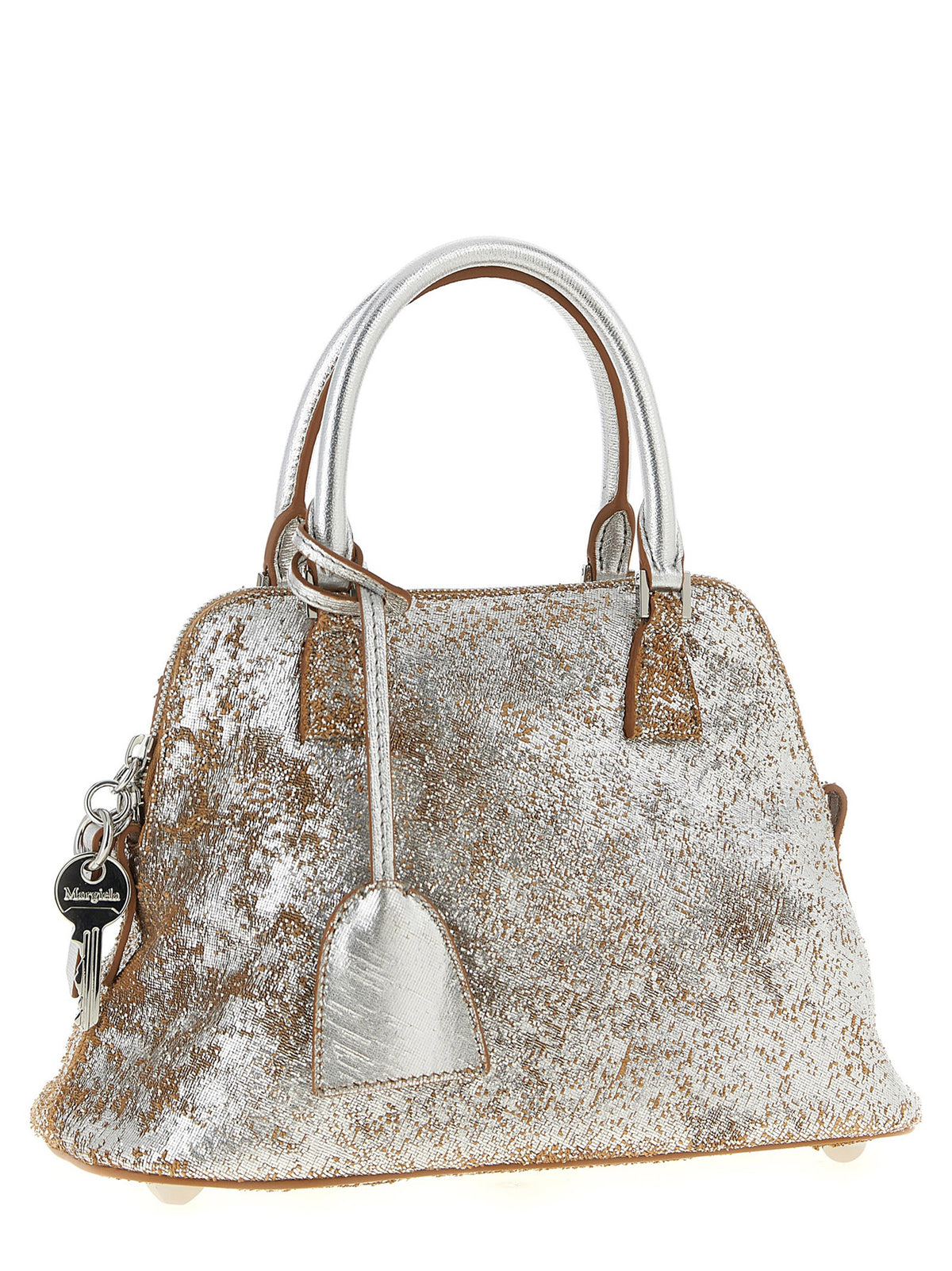 Sac à main Maison Margiela en agneau argenté