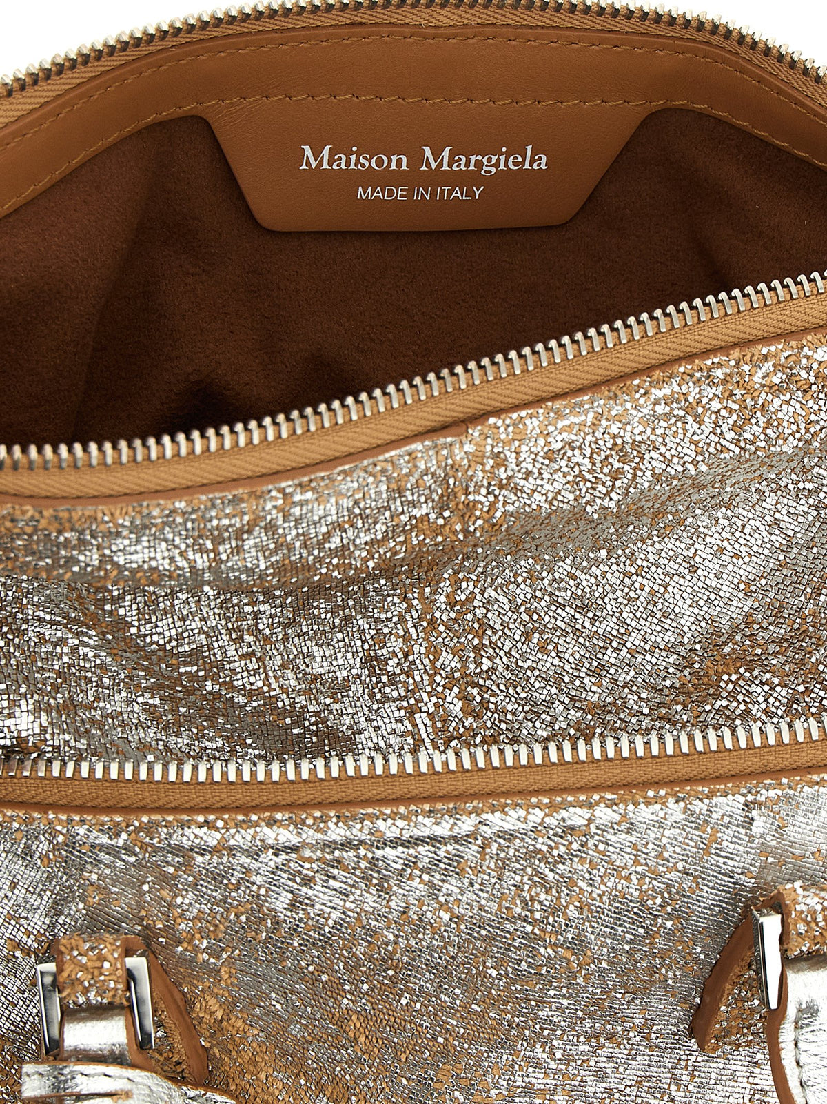 Sac à main Maison Margiela en agneau argenté