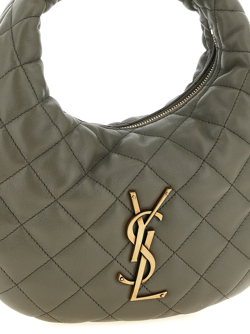 Saint Laurent Gray Lamb Leather Handbag